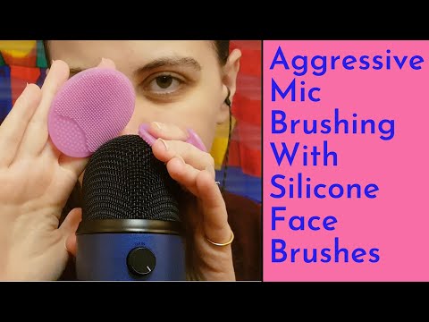 ASMR Aggressive Mic Brushing With Silicone Face Brushes (Sent Me Into A Total Tinglegasm!)