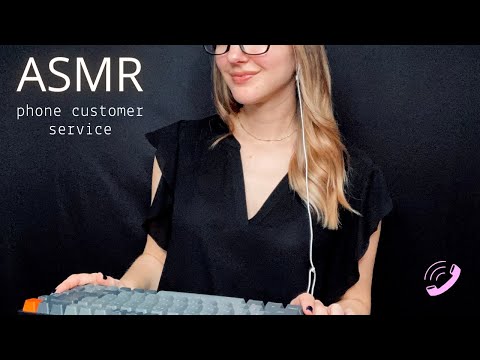 ASMR Customer Service Phone Roleplay l Soft Spoken Telephone Voice, Typing