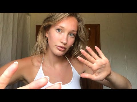 ASMR Hand Movements & Sounds | finger flutters, snapping, tongue clicking