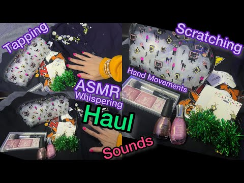 ASMR  Tapping and Scratching Whisper (Haul of things) Soft Whisper 💙♡