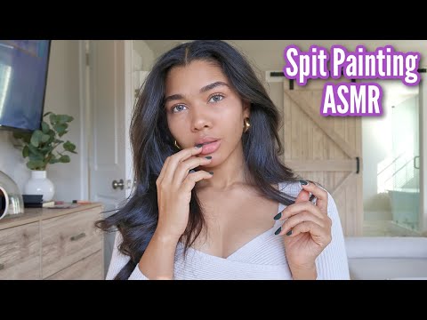 ASMR | Fast & Aggressive Spit Painting | Mouth Sounds & Hand Sounds 💖⚡️
