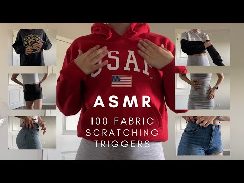 ASMR 100 FABRIC SCRATCHING TRIGGERS (jeans, leggings, shirts + more!) 💯✨