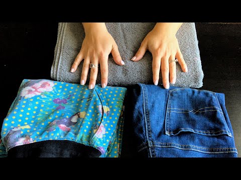 [ASMR] Relaxing Towel & Clothes Folding (Soft Spoken)