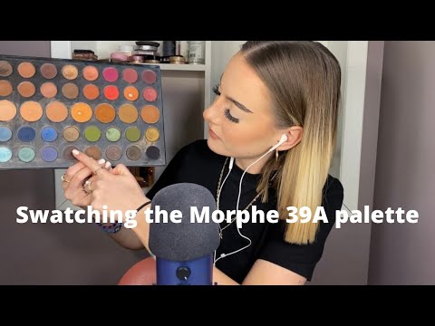ASMR | swatching the Morphe 39A eyeshadow palette | whisper ramble