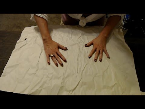 ASMR | Smoothing Out Crinkly Paper | Thunderstorm Background (Soft Spoken)