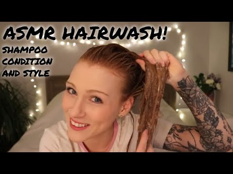 ASMR Hair Wash, Wash and Brush Hair ASMR, Hair Triggers ASMR, Hair Sounds, Hair Washing Sounds.