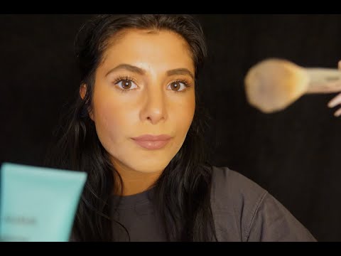 ASMR Friend Does Your Eyebrows & Puts On Your Mascara (Gum Chewing)