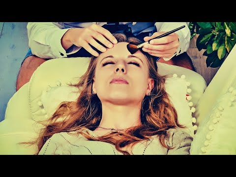 The woman receives a 30-minute facial and head massage ASMR