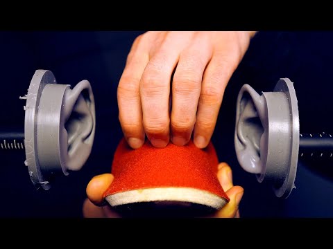 ASMR Scratching red felt disc between your ears (custom video)