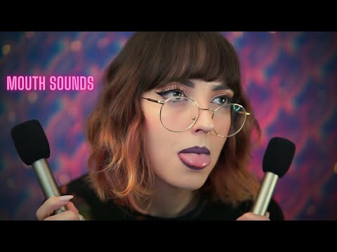 ASMR mouth sounds, tongue flutters & rambles - heavy delay
