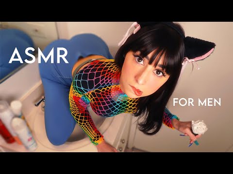 ASMR 💈 inappropriate Barber Shop w/ ur cat 👨 Beard Shave, Haircut, Massage rp