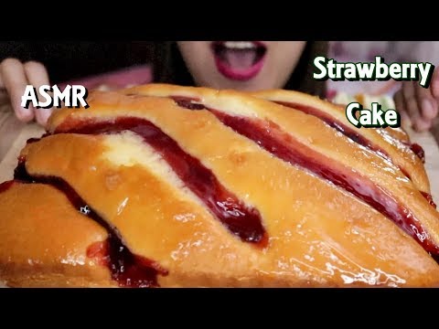 ASMR Strawberry Cake Eating Sounds No Talking