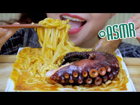 ASMR Mukbang cheese udon noodles with giant octopus tentacles,eating sounds +食べる,咀嚼音,BJ먹방|LINH-ASMR