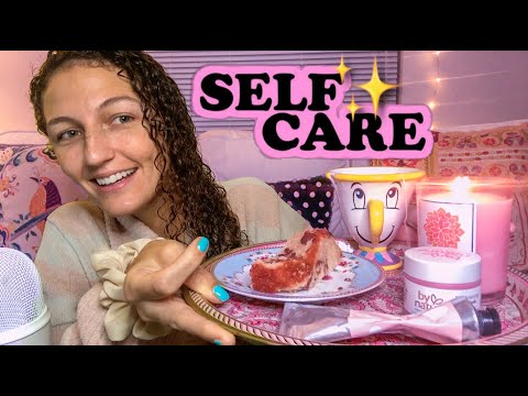 ASMR ~ 💖let's SELF-CARE together!💖(eating, gum chewing, and more!)
