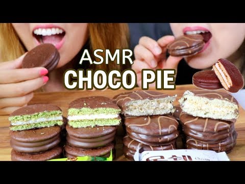 ASMR EATING CHOCO PIE and WHIPPED CREAM (EATING SOUNDS) 초코파이 먹방