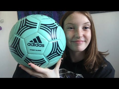 Tapping on a soccer ball [ASMR] Whispering