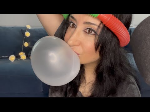 ASMR Chewing and Blowing Bubble Gum/ Popping Pipes/ Multilayered Triggers/ Minimal Talking