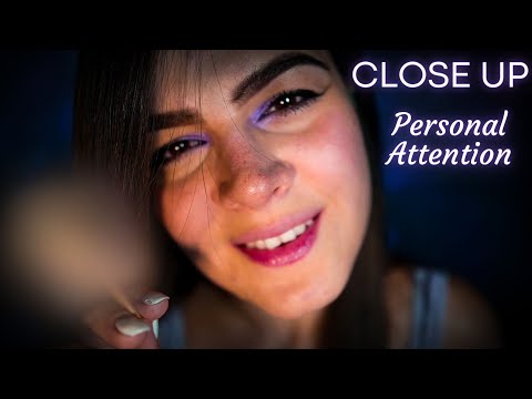CLOSE-UP ASMR Kisses - Mouth Sounds - face Touching & Brushing | PERSONAL ATTENTION