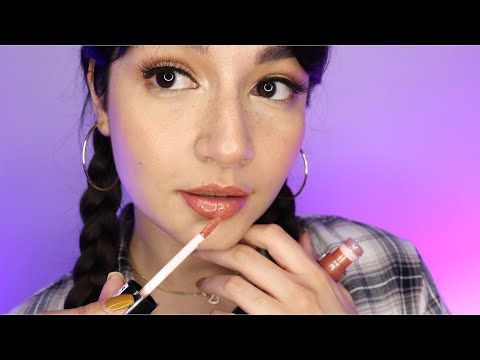 ASMR Lipgloss Application *Exaggerated Mouth Sounds*