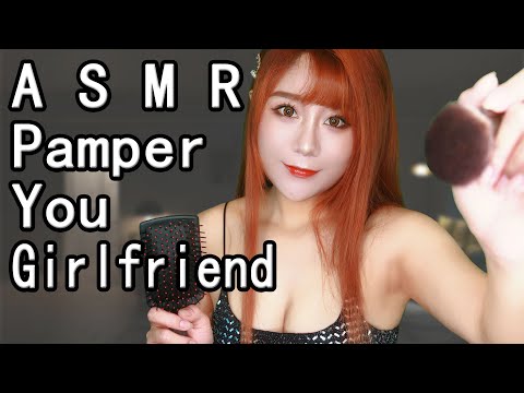 ASMR Girlfriend Pamper You Role Play Help You Fall Asleep Face Brushing