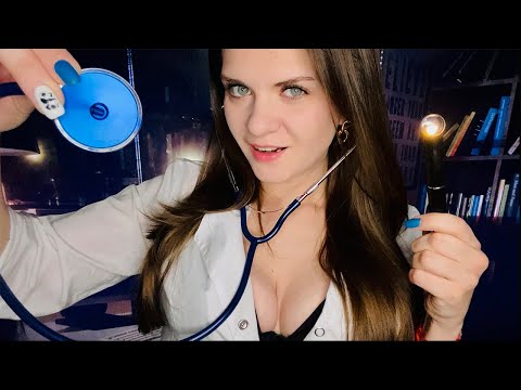 ASMR Full Physician Medical Exam Buns, Eye, Hert Rate, Personal Attention
