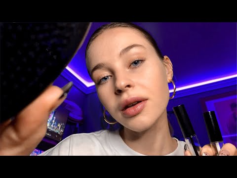 ASMR Getting Ready You For Bed 💤🌙 | Skincare, Hair Brushing, Plucking & Tucking You In
