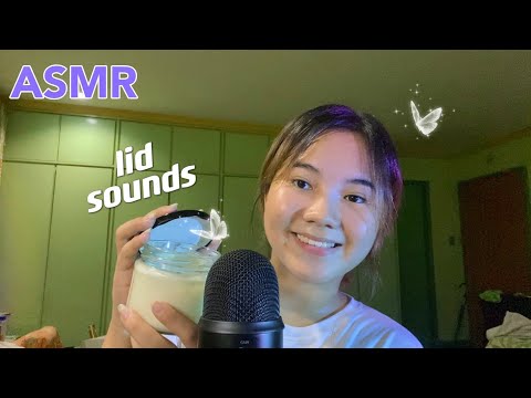 ASMR | lid sounds, mouth sounds, tapping, close-up visuals, trigger words 🍃