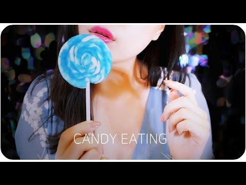 ASMR 블루 캔디입소리❤️ /candy Eating ,lollipop /キャンディー食べる  Korean ASMR  No Talking