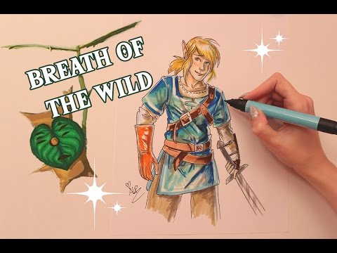 Legend of Zelda BOTW Link Marker Drawing (ASMR no speaking, great sketching/marker sounds)