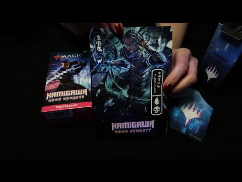 ASMR Magic: The Gathering - Kamigawa Neon Dynasty Pre Release unboxing ⭐ Soft Spoken ⭐ Card Sounds