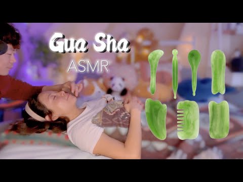 ASMR Cute Boyfriend Does My Gua Sha Massage💆🏽‍♀️ | Water Background Sounds & Relaxing Whispers