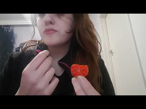ASMR - Eating Strawberries and Whispering :)