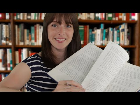 ASMR Librarian Roleplay 📚 Page Flipping / Inaudible Whispering