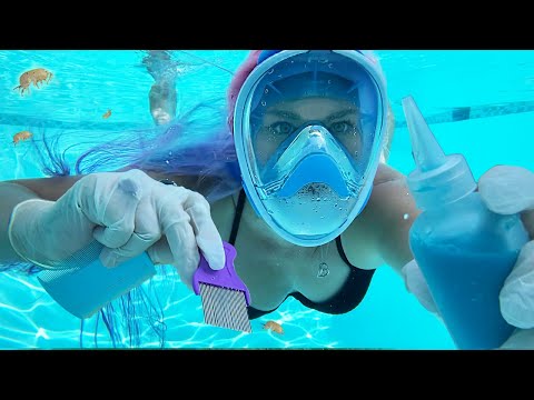 ASMR In The Pool 💦( Sea Lice Check, Scalp Exam, Nitpicking ) No Talking Deep Sea Tingles 3D