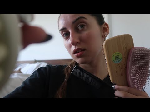 ASMR playing with your hair & taking care of it