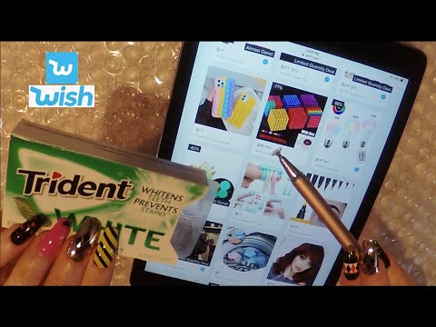 ASMR Gum Chewing Online Shopping On IPAD | Tingly Whisper