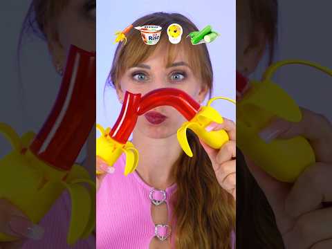 ASMR Emoji Gummy Bananas, Milk Rise Mukbang #shorts