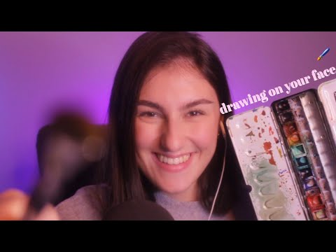 [ASMR] drawing on your face until you fall asleep 😴🖌️ (german/deutsch)