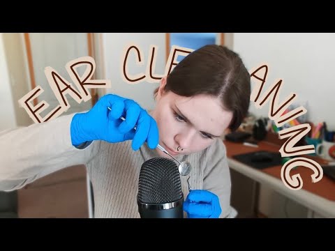 ASMR gentle ear cleaning with gloves (calming and tingly)