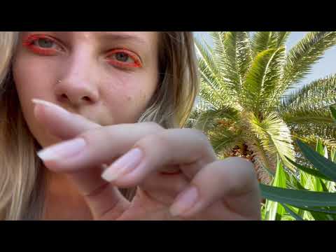 ASMR |  INSPECTING YOU  + mouth sounds + hand movements + nature sounds