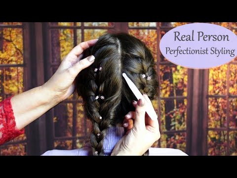 ASMR ~ REAL PERSON ~ Perfectionist Hair Styling | Clothing Adjustments | Scalp Massage (Whispered)