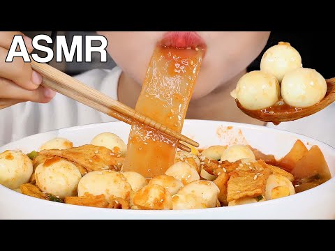 ASMR Quail Egg Tteokbokki with Rice Paper Glass Noodles 메추리알 떡볶이, 라이스페이퍼 당면 먹방 Eating Sounds Mukbang