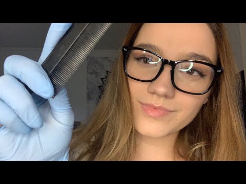ASMR ROLEPLAY || Doctor checkup and treats lice || Typing, scalp massage, soft spoken ||