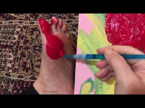 ASMR bare foot painting session