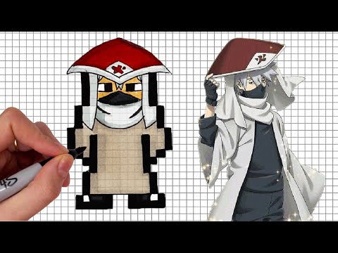 Comment Dessiner KAKASHI HOGAKE PIXEL ART [Manga - Animé] Pixel Art