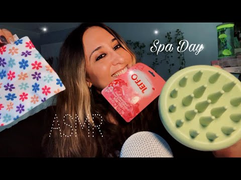 What’s in Your Spa Bag ASMR tingly gum chewing/tapping/rummaging/multilayered sounds +
