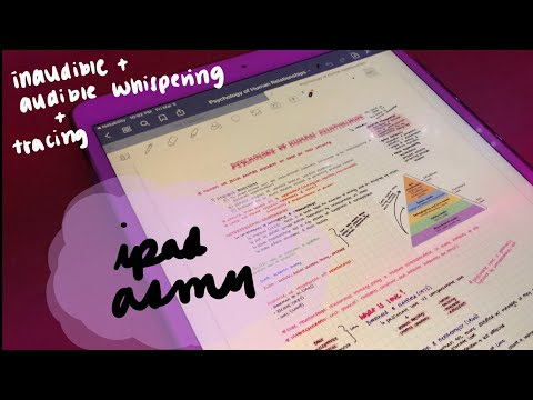 ipad asmr ~ tracing + reading my psychology notes (inaudible & audible whispering) 💗
