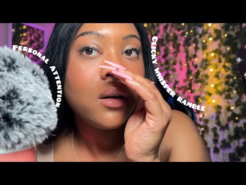 Asmr clicky whisper ramble(personal Attention + gentle tapping) 🧸🤍