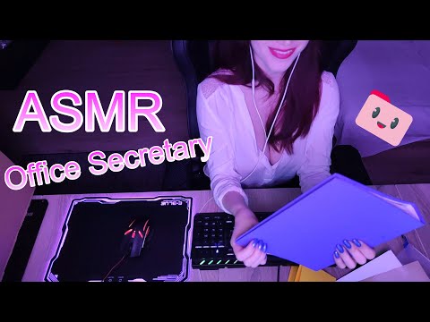 ASMR Office Secretary keyboard and papers | Scratching Tapping... [no talking]