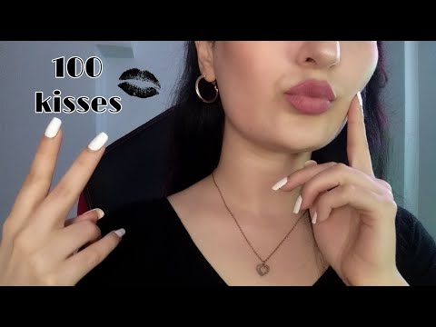 ASMR 100 KISSES~counting~ writing on your face💋🌙